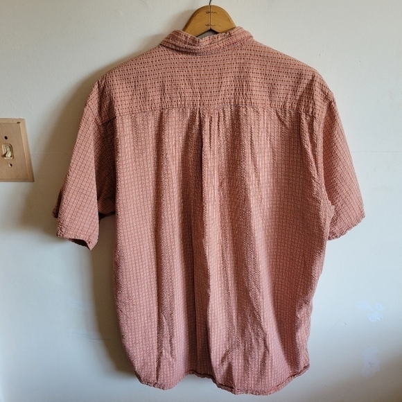 Eddie Bauer Short Sleeve Button Down Orange Extra Large XL T Tall - Picture 7 of 7